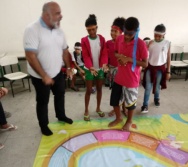 AULA DE SEGURANÇA FERROVIÁRIA - ESCOLA ARTHUR DA COSTA E SILVA - BAIRRO APARECIDA/CARIACICA