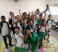 AULA DE SEGURANÇA FERROVIÁRIA - ESCOLA ARTHUR DA COSTA E SILVA - BAIRRO APARECIDA/CARIACICA