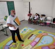 AULA DE SEGURANÇA FERROVIÁRIA - ESCOLA ARTHUR DA COSTA E SILVA - BAIRRO APARECIDA/CARIACICA