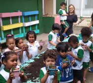 PROGRAMA COLORIR SUSTENTÁVEL - PLANTAÇÃO DE FLORES ONZE HORAS - ETAPA PEQUENOS  HORTICULTORES