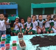 PROGRAMA COLORIR SUSTENTÁVEL - PLANTAÇÃO DE FLORES ONZE HORAS - ETAPA PEQUENOS  HORTICULTORES