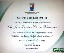 VOTO DE LOUVOR DA CÂMARA MUNICIPAL DE VITÓRIA PELO TRABALHO DO PROJETO COLORIR