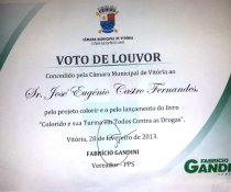 VOTO DE LOUVOR DA CÂMARA MUNICIPAL DE VITÓRIA PELO TRABALHO DO PROJETO COLORIR